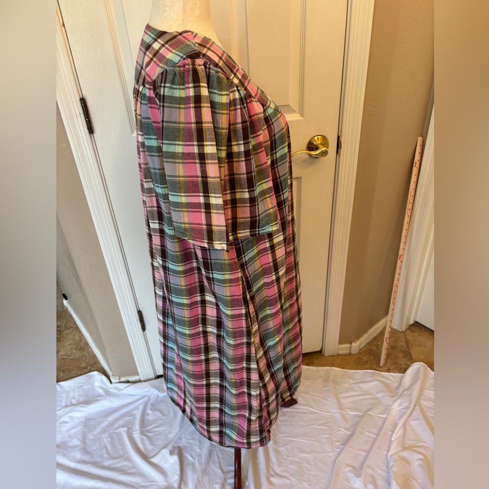 Vintage 100% Cotton Madrass Nightgown Housedress … - image 3